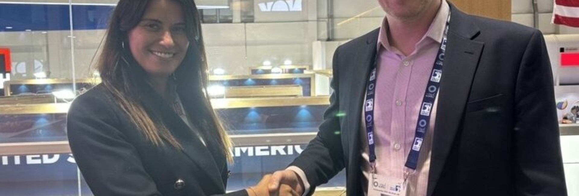 ModuSpec Regional Director Mark Watson with Bouchra Mrabeti - CEO of Quantum Energy