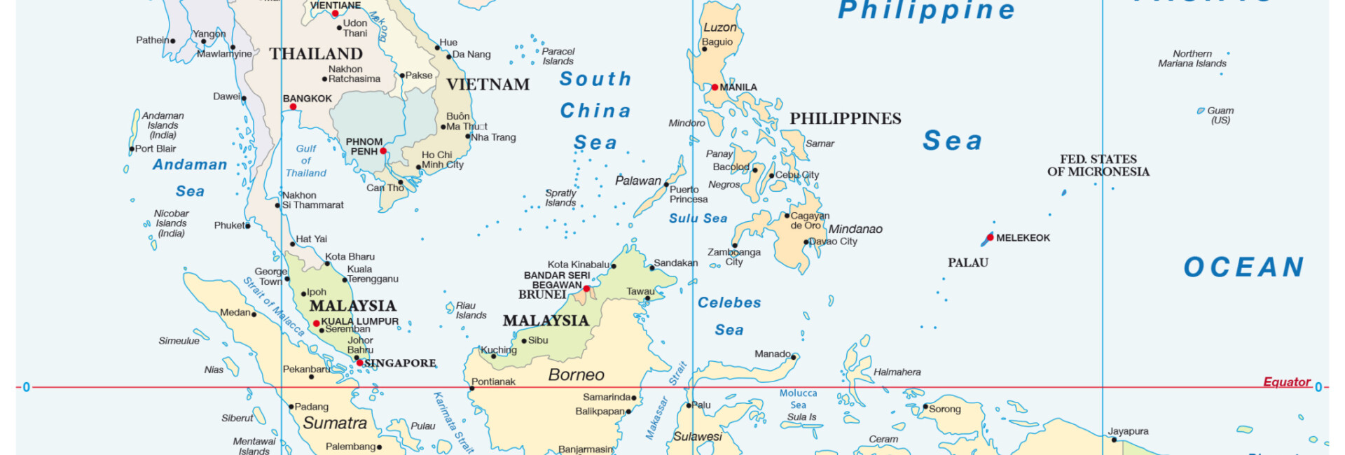 A map image of Asia Pacific