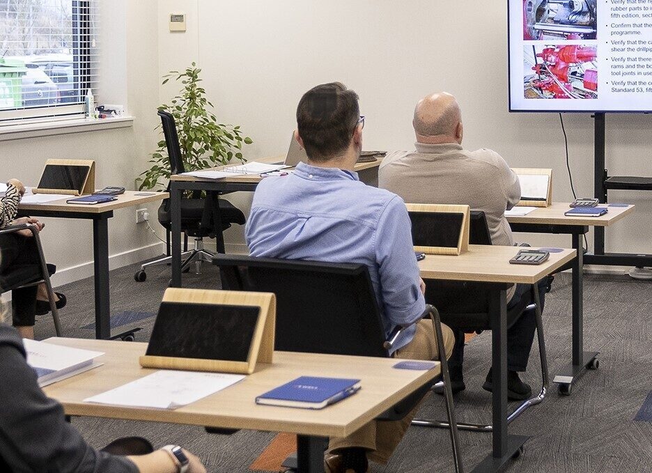 A photo of training delegates in Well Academy's training centre in Westhill, Aberdeenshire
