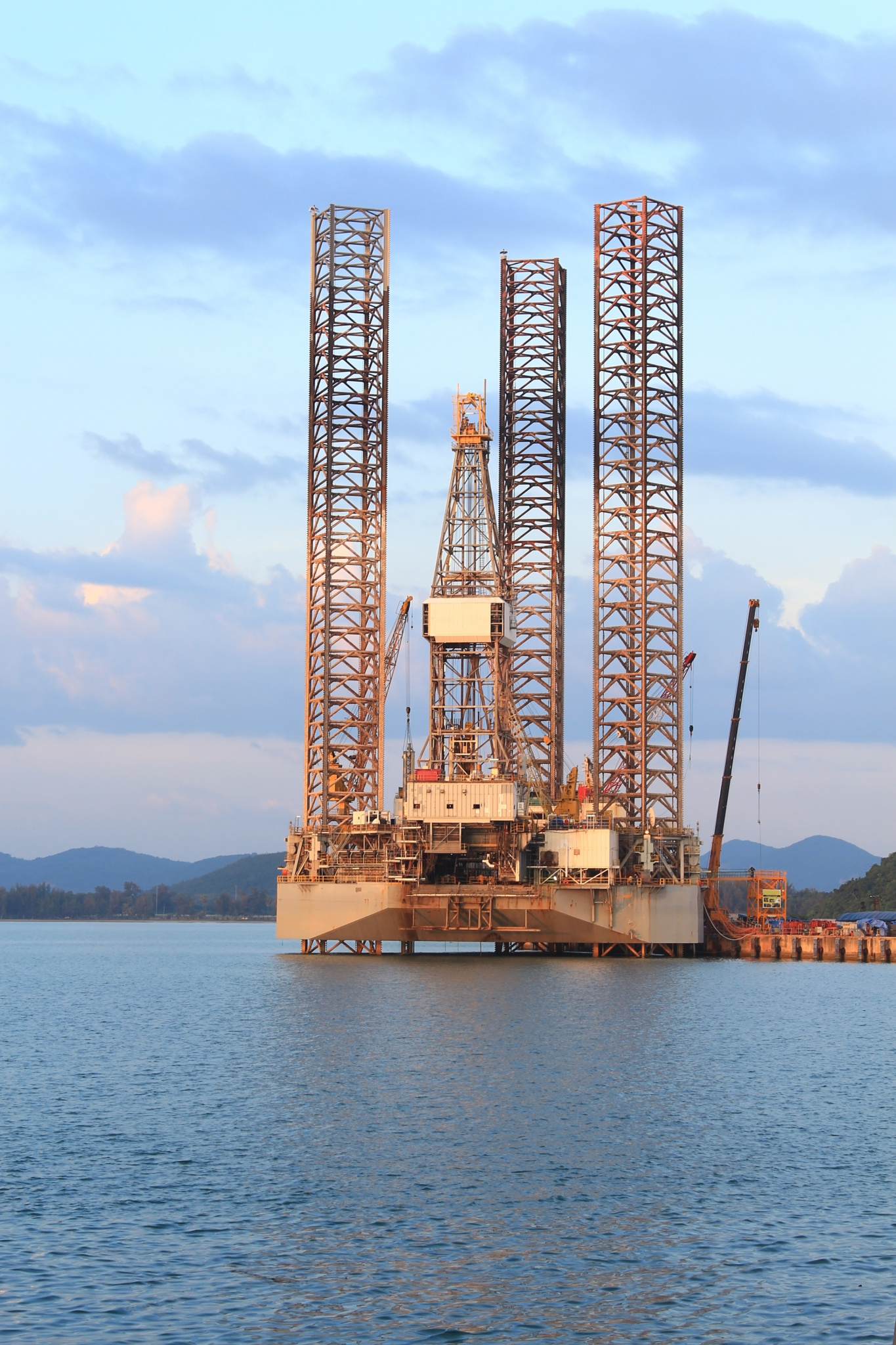 A jack-up rig in the shipyard