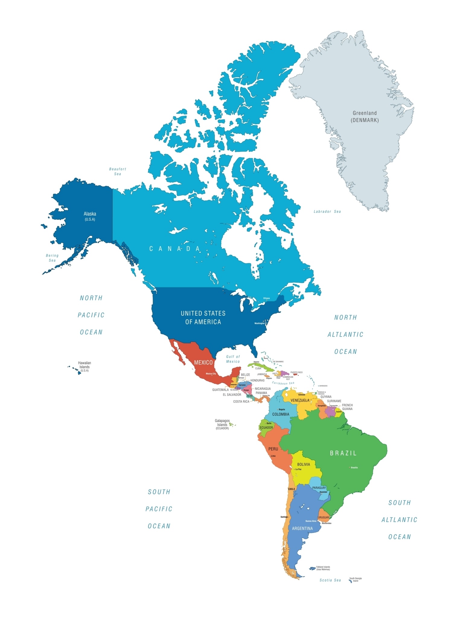 A map image displaying North and South America