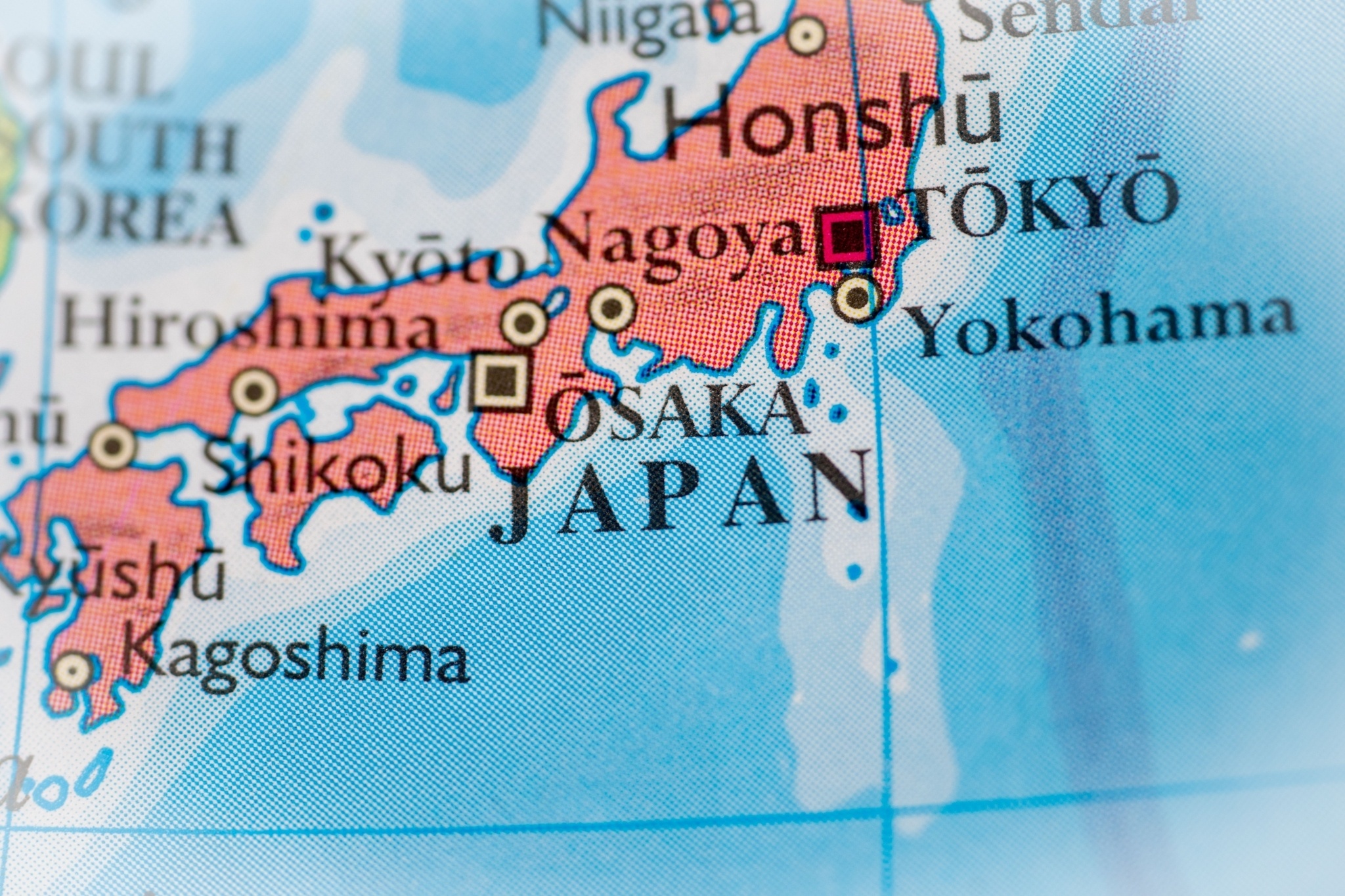 A map highlighting Japan